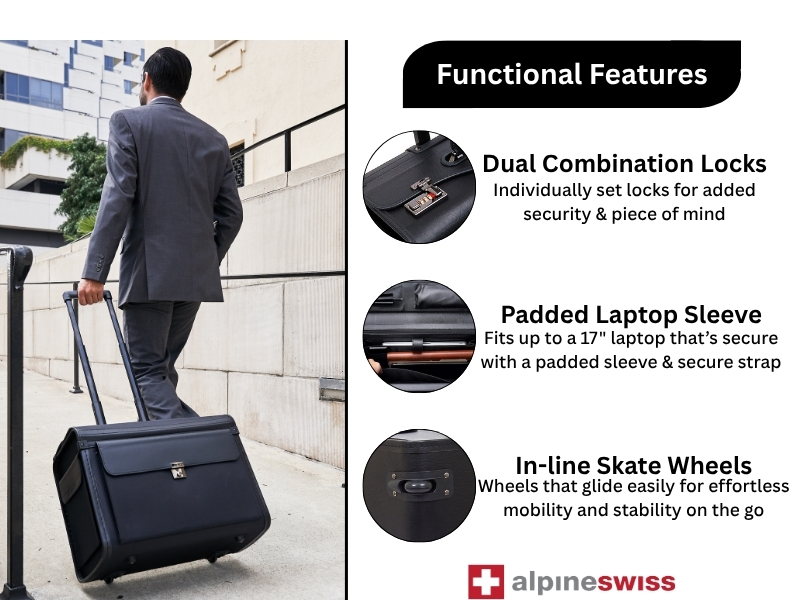 Rolling briefcase, briefcase, laptop briefcase, attaché lawyers Case, rolling case, TSA approved