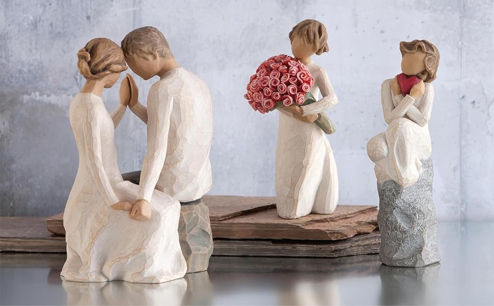 Group shot of Willow Tree Around you, Abundance, and Always figures.