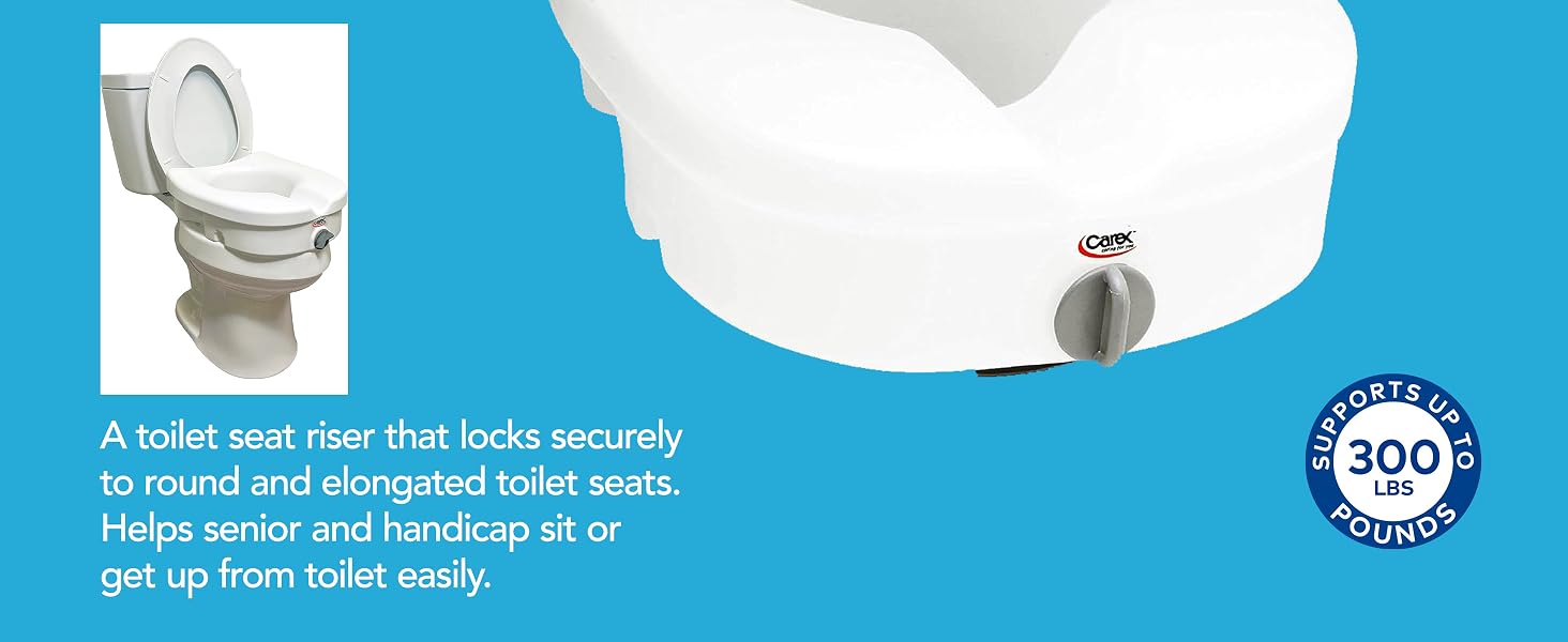 Raised Toilet Seat with Lock for Safety