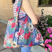 reusable bag shopping eco market tote nylon extra large grocery