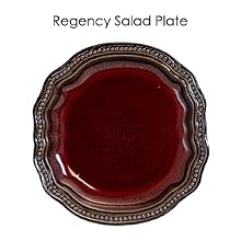 embossed red bronze round oval oblong stoneware dinnerware dish set for 4 microwave dishwasher safe