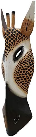 Stoneage Arts Giraffe Zebra Face Mask Wall Hanging Décor Hand Painted Patterns African Safari Decorative Accent A Contemporary Variation An Awesome