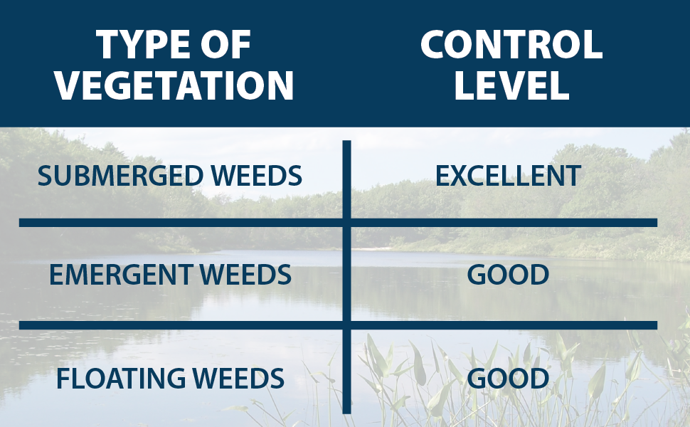 Broad spectrum control of pond weeds