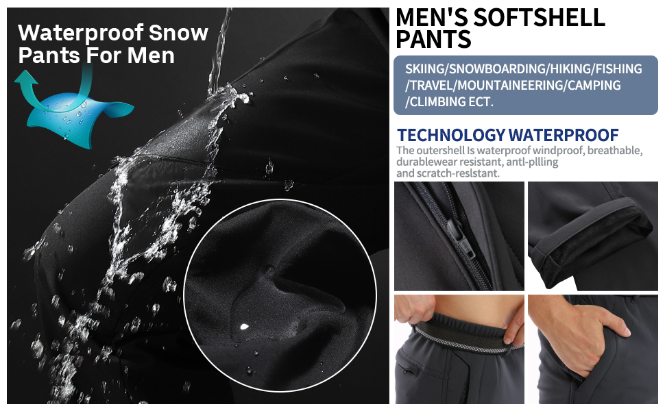 waterproof pants jessie kidden waterproof pants mens snow pants insulated pants men fleece lined