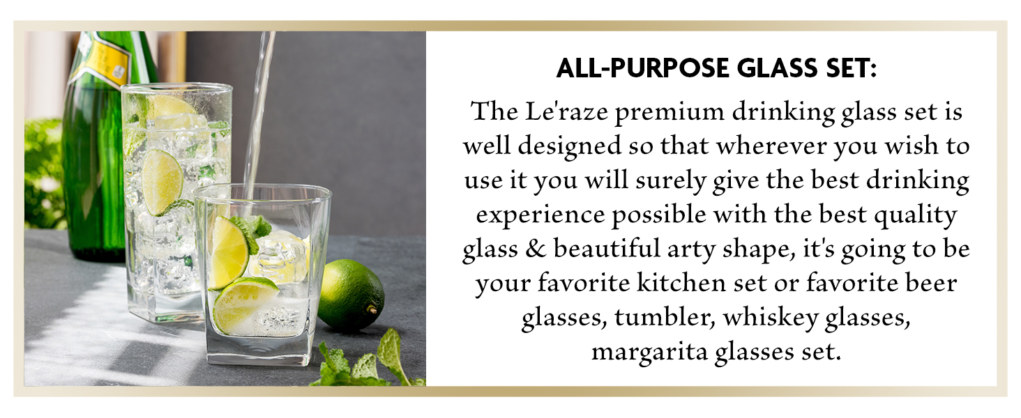 Everyday Drinking Glasses Set of 8
