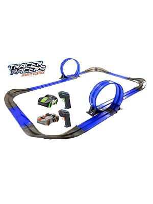 Tracer Racers R/C High Speed Remote Control Super Loop Speedway Glow Track Set with Two Cars