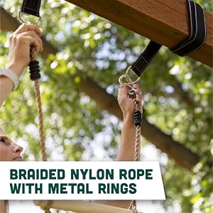 Braided nylon rope with metal ring