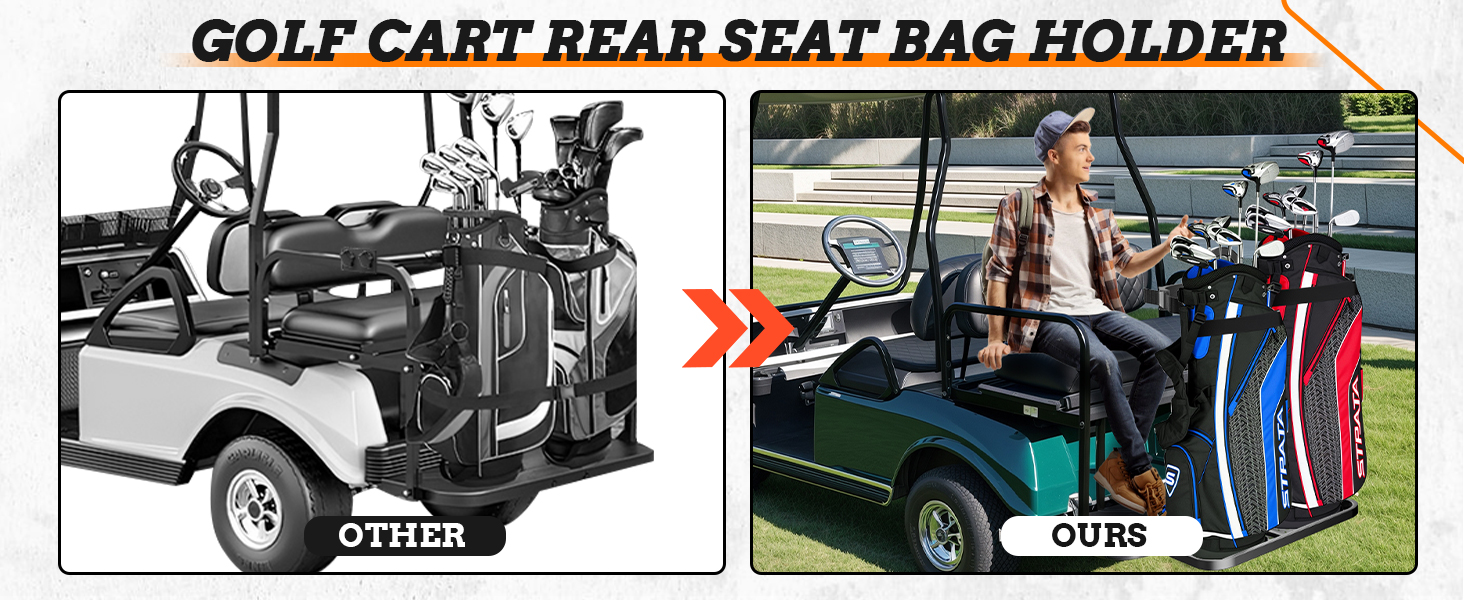 1PCS Universal Foldable Golf Cart Rear Seat Bag Holder TB