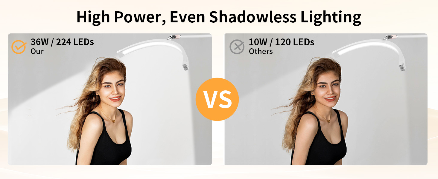 Meking Wall Mounted Half Moon Beauty Light, LED Hanging Lash Lamp,