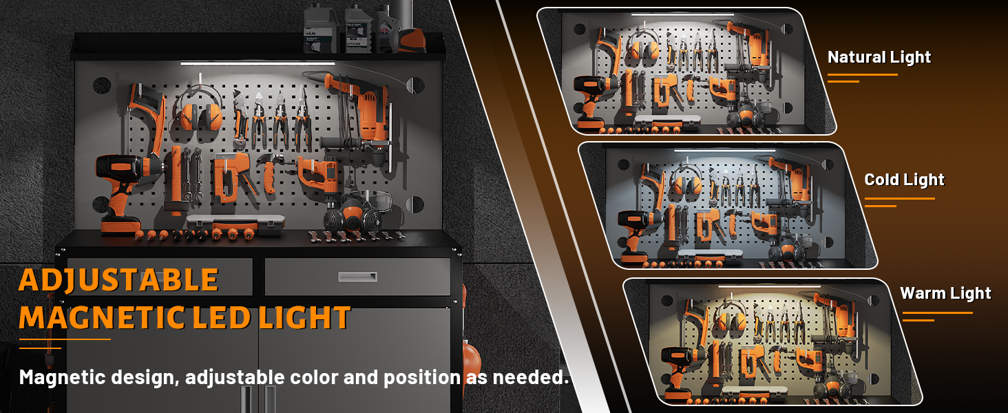 workbench with light