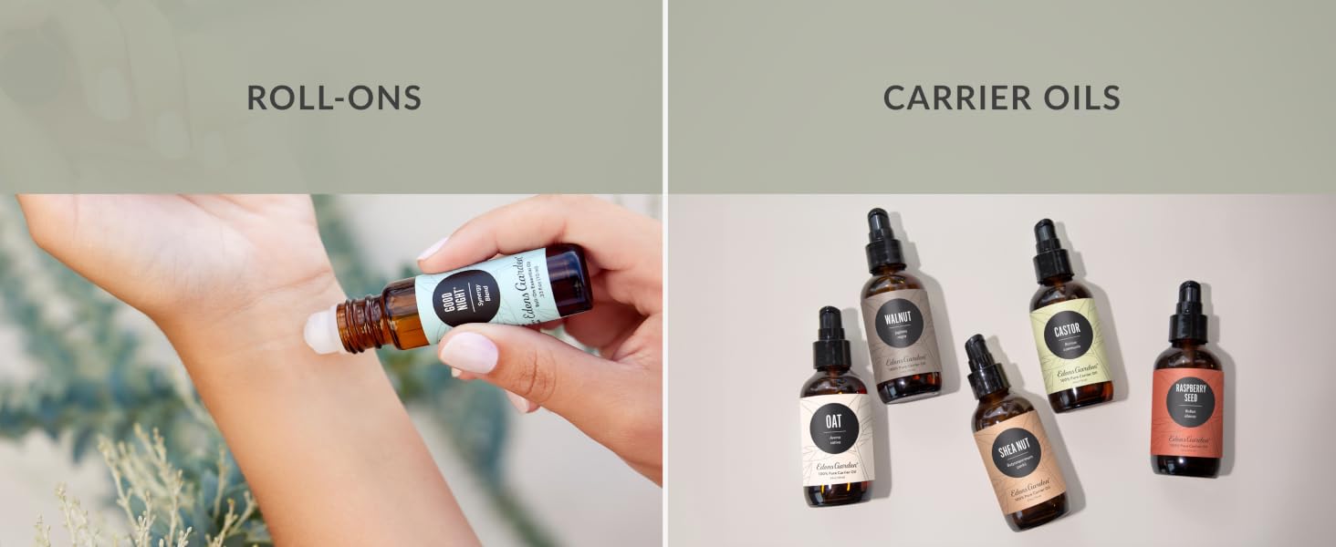 essential oil roll ons and carrier oils for using on the skin &amp;amp; stress relief &amp;amp; pain