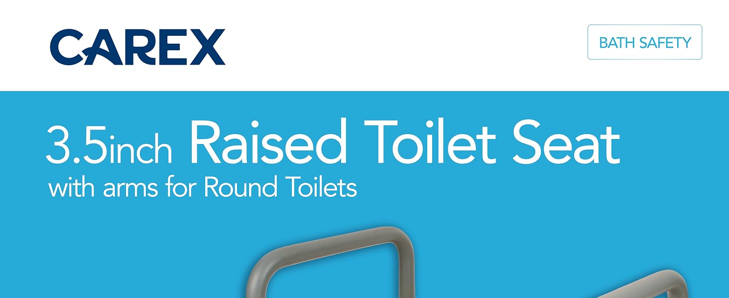Elevated Toilet Riser with Removable Padded Handles, Easy On and Off, Support 250 lbs