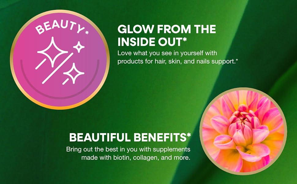 Banner features the text Glow from the inside out and beautiful benefits