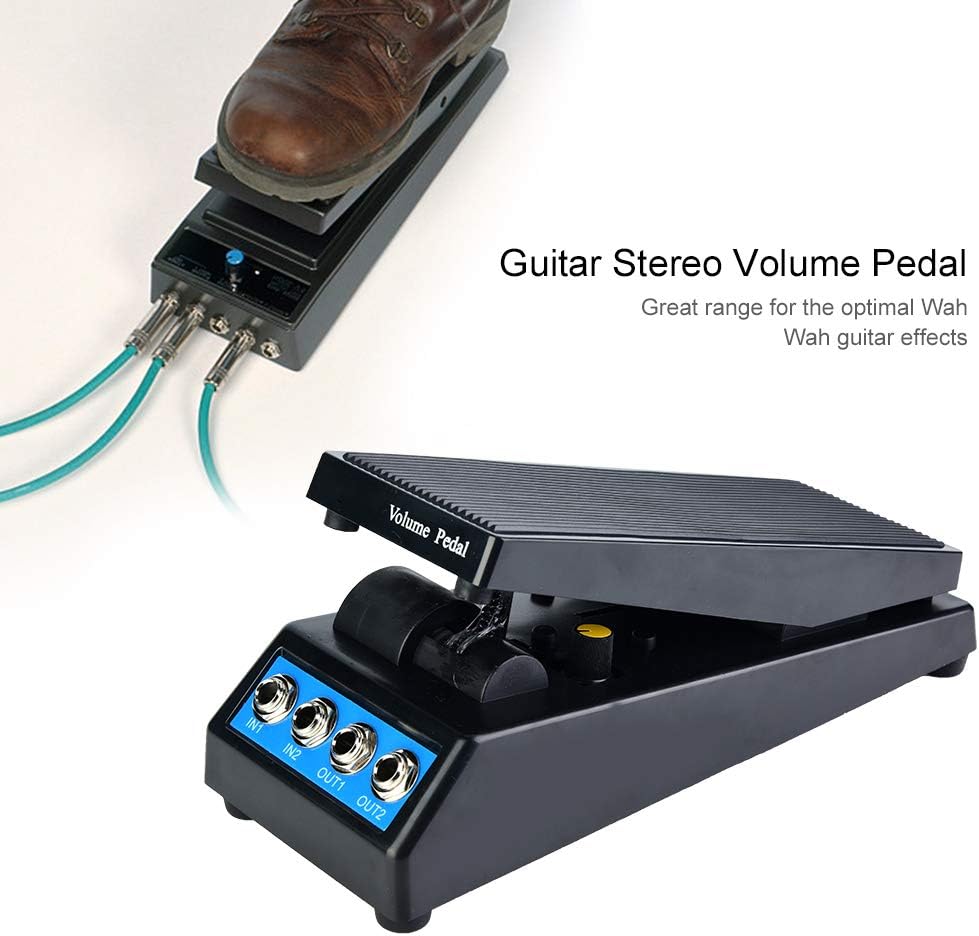 DF1511A Guitar Stereo Volume Pedal, Compact, Black, Dual Input & Output, Knob Control