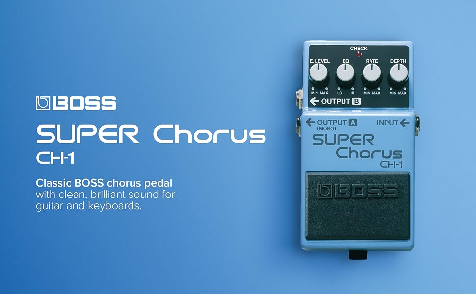BOSS; Roland; Super; Chorus Compact; Pedal; Guitar; Keyboard; FX; Effects; Board; Sound; Quality