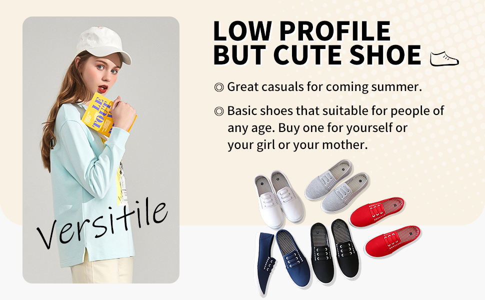 low profile canvas slip on shoes for women