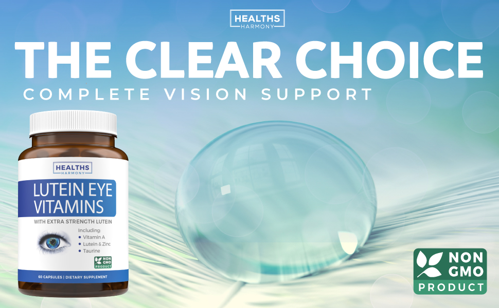Lutein Eye Vitamins Vision Support Supplement for Dry Eyes &amp; Vision Health Care - Bilberry