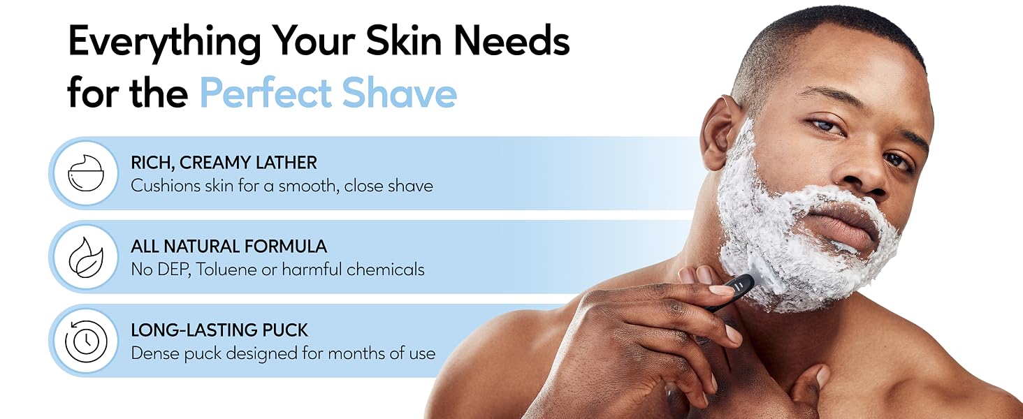 pucks for classic wet shave routine and clear skin shaving cream for men hard soap puck traditional