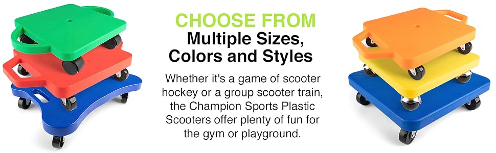 Champion Sports Scooterboards - Multiple Sizes, Colors, and Styles