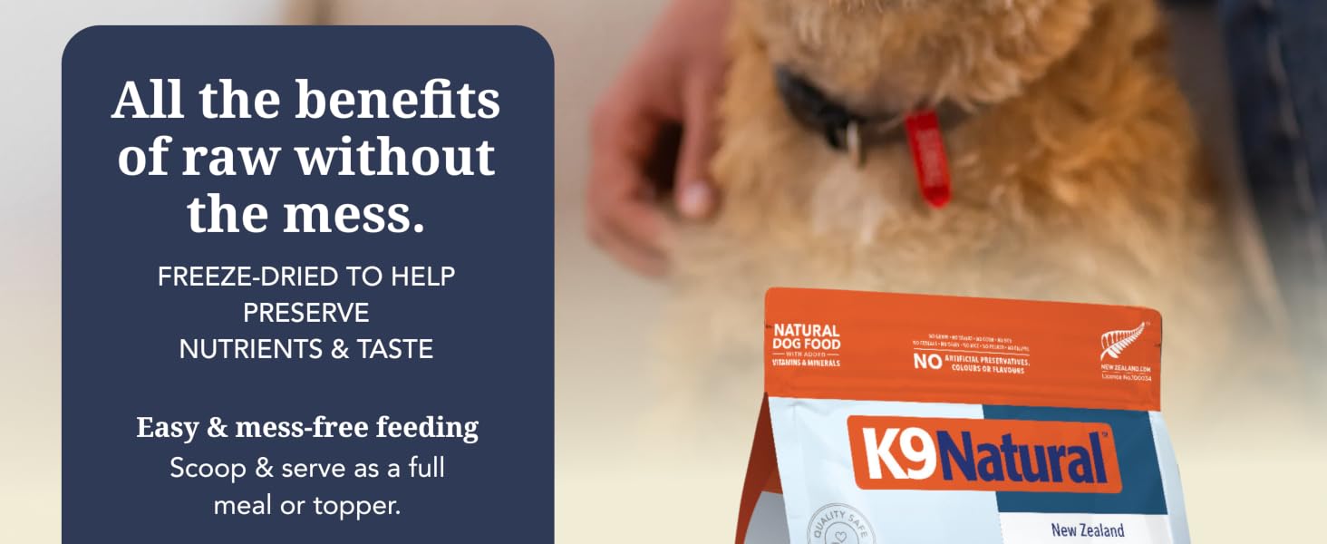 K9 Natural Beef Freeze Dried Dog Food, High-Meat Natural Complete Meal