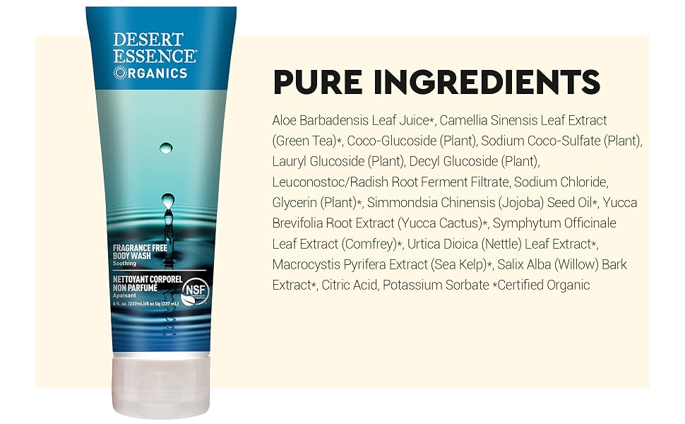 Desert Essence Fragrance Free Body Wash Ingredients