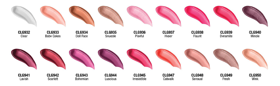 HighShine Lipgloss Swatches 970px x 300px