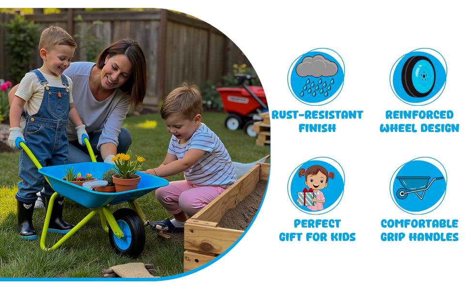 Kids gardening tools Children&amp;#39;s wheelbarrow Toddler gardening set