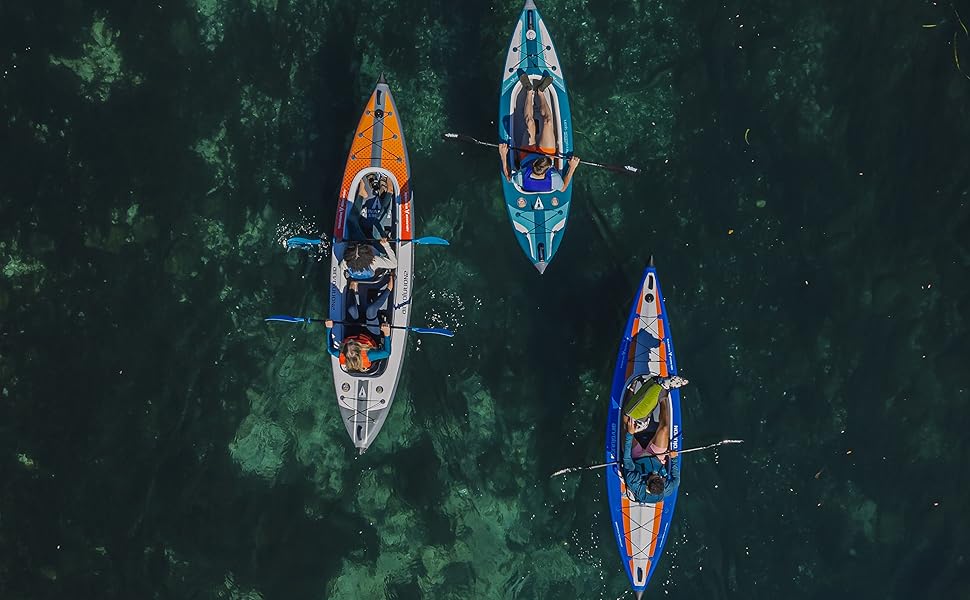 Three kayaks