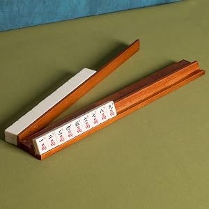 Yellow Mountain Imports Wooden Mahjong Racks w/ Pushers, 18", Set of 4