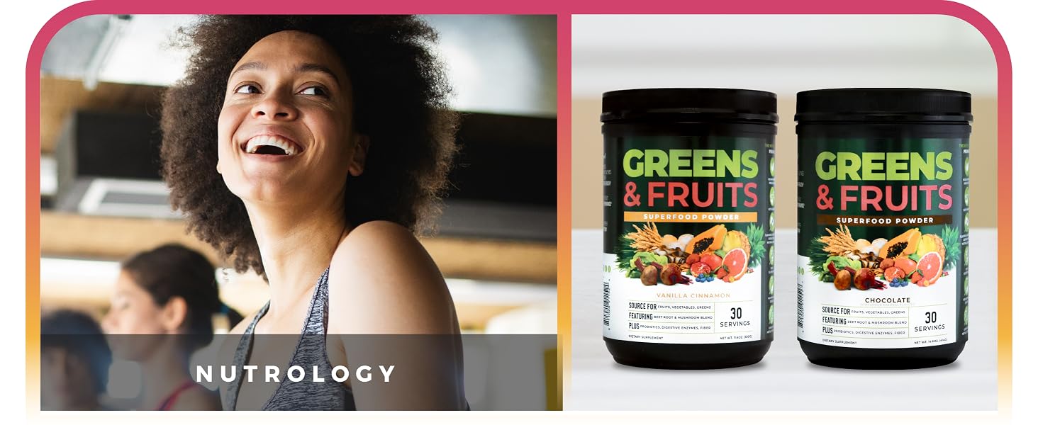 Nutrology TRIPACT Protein Powder Grass Fed Whey Nutrology Greens and Fruits Superfood Powder Vegan