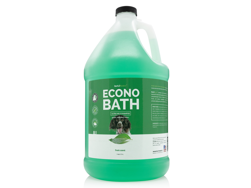 bark2basics econo bath pet shampoo 1 gallon cheap affordable economical professional bulk dog cat