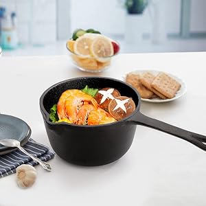 basting pot; cast iron pot; cast iron basting pot; pre seasoned basting pot; cast iron saucepan;