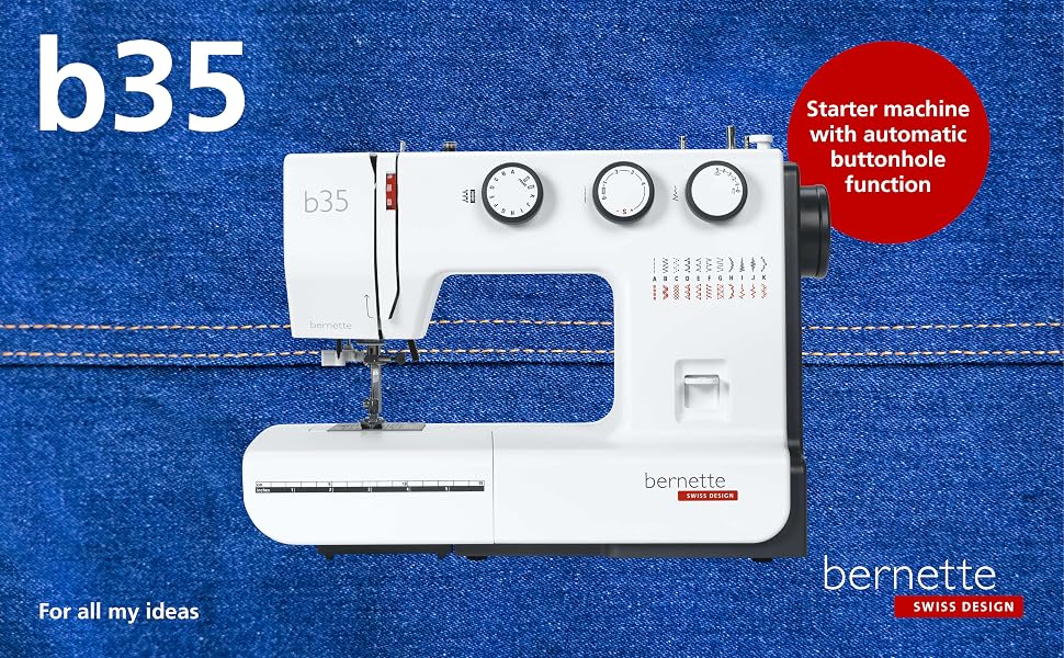 The bernette 35 in front of a denim background