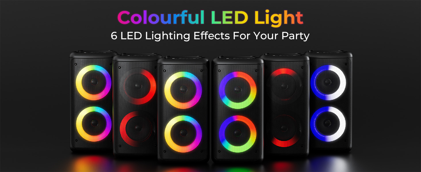 Bluetooth Speaker with 2 Wireless Microphones