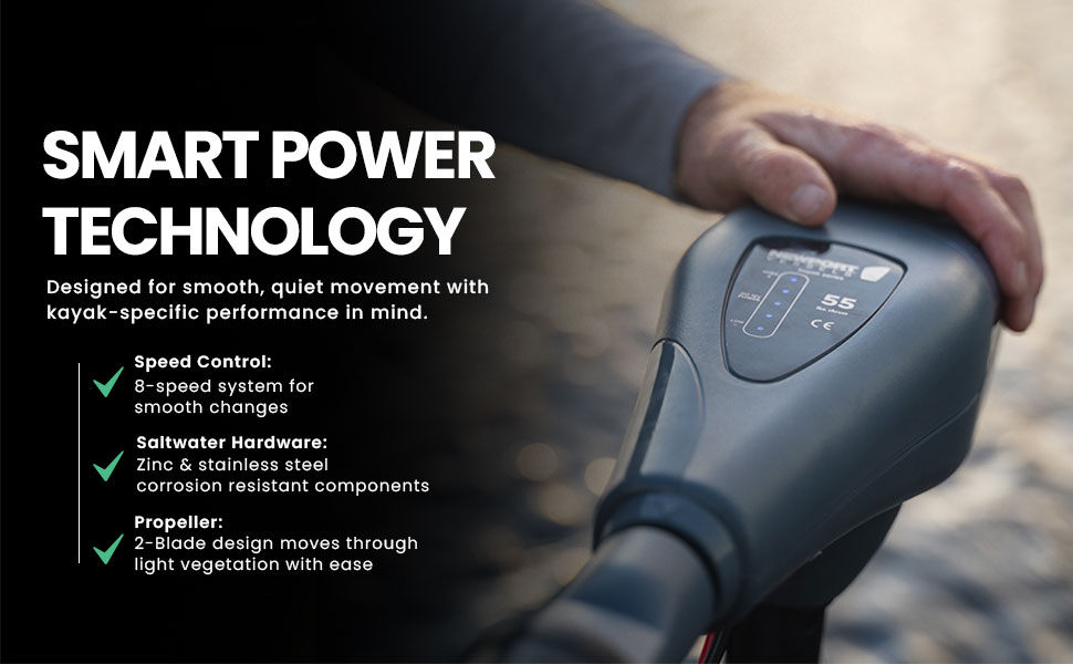 go further, 12v battery powered, effortless and powerful, newport trolling motor, watersnake