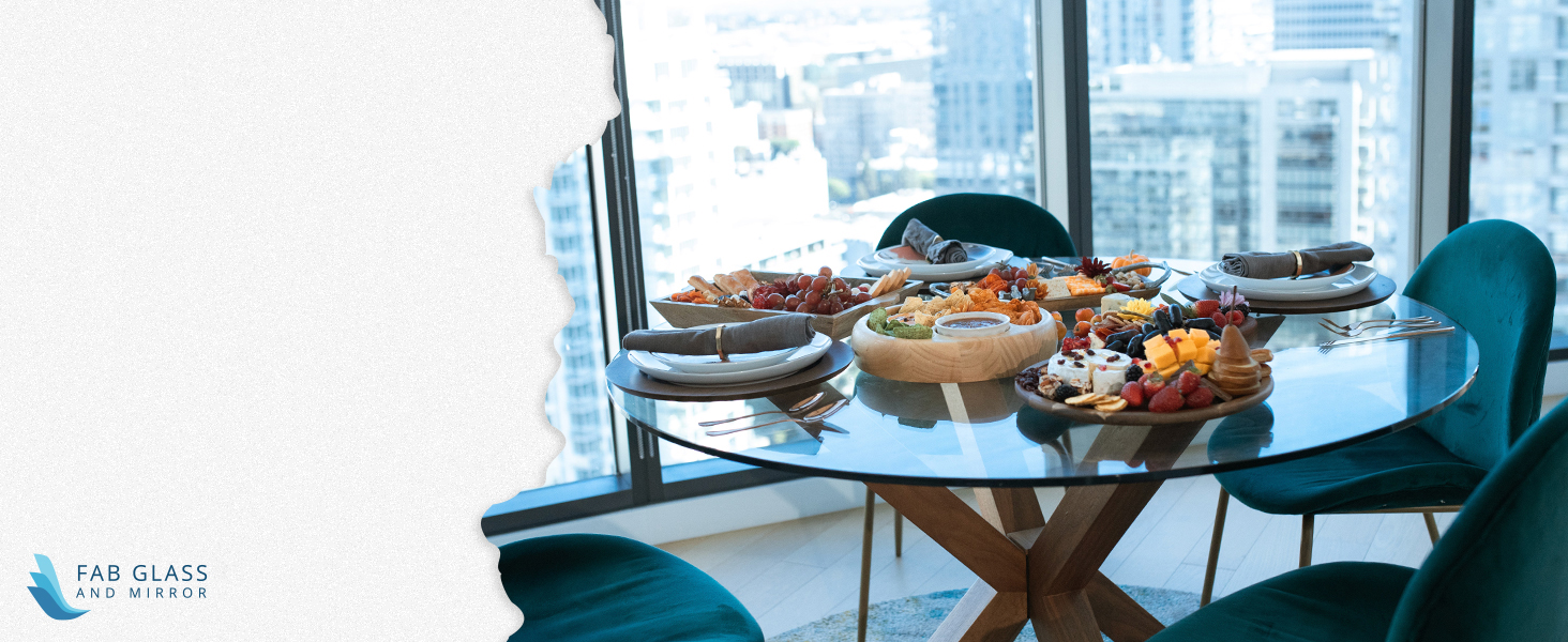 Round Clear Glass Table Top for dining table