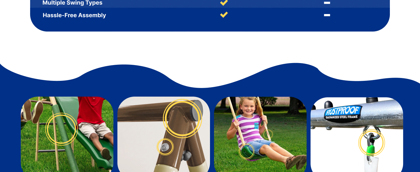 XDP Recreation metal backyard swing set for up to 10 kids. Includes a slide, see-saw, &amp;amp; 5 swings