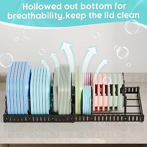 food container lid organizer holder pans pots dishes organizer rack