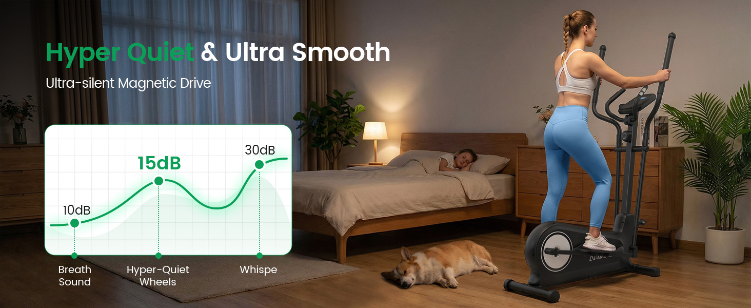 Ultra-quiet Magnetic Drive Resistance System elliptical machine