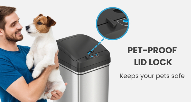 Pet Proof Lid Lock trash can