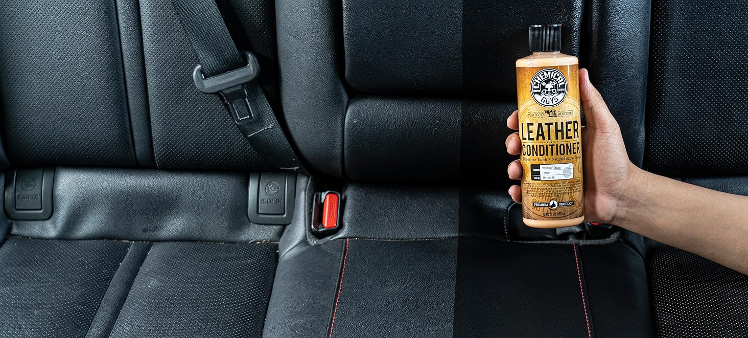 Auto leather care bundle safely cleans and nourishes seats, door panels, and interior trim.