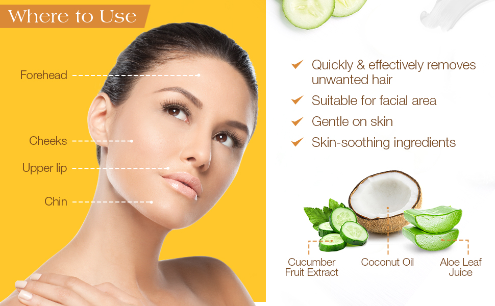 Hair Removal Cream for the Face, 1 oz