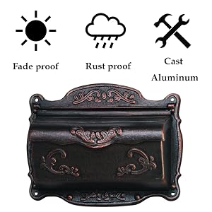 antique bronze mailbox features