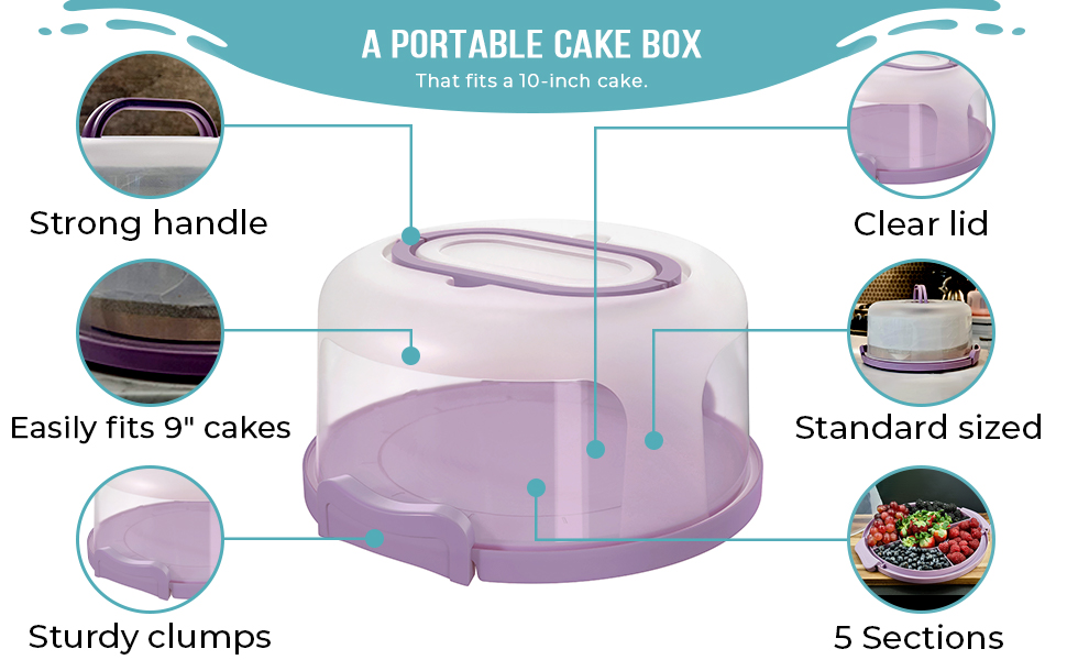 strong handle for cakes, double sided bottom for for serving tray