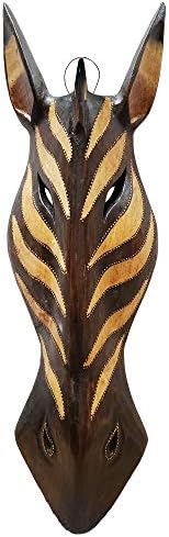 Stoneage Arts Giraffe Zebra Face Mask Wall Hanging Décor Hand Painted Patterns African Safari Decorative Accent A Contemporary Variation An Awesome