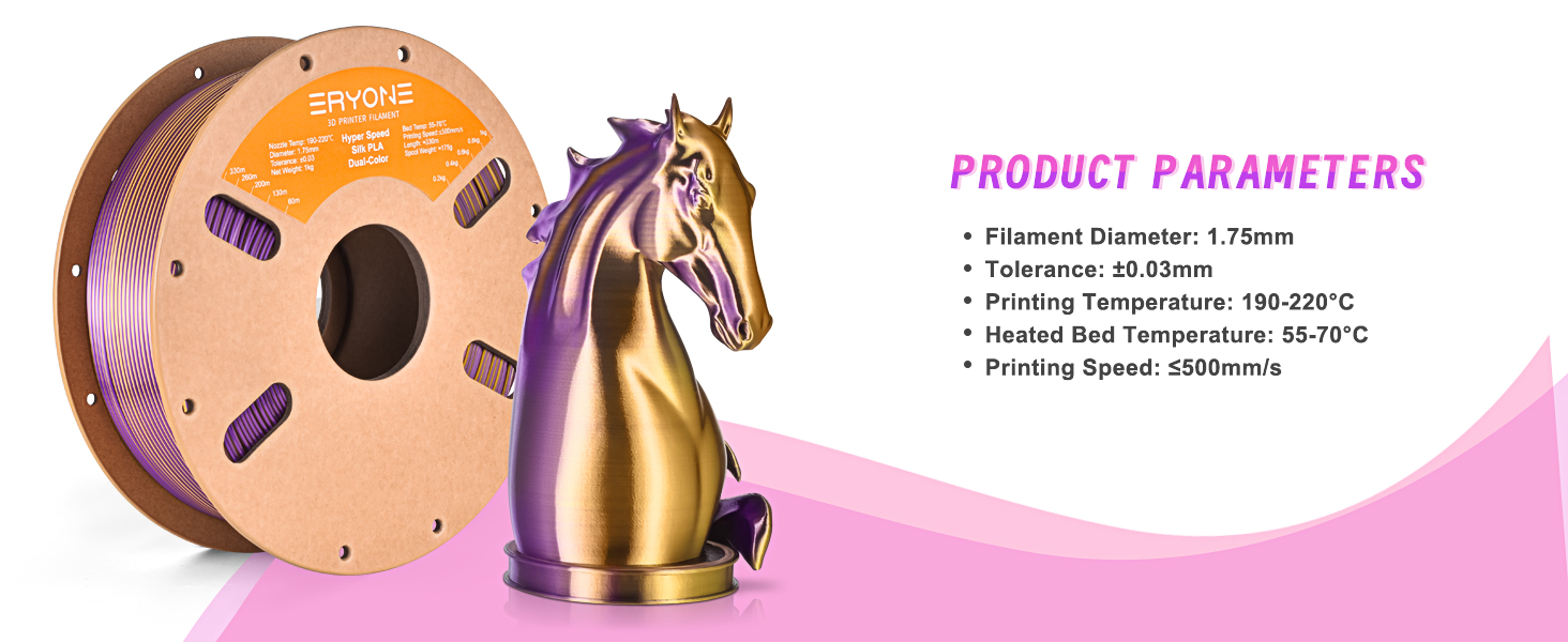 High speed silk dual colors filament
