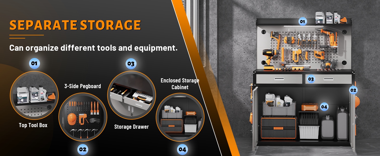 workbench with storage