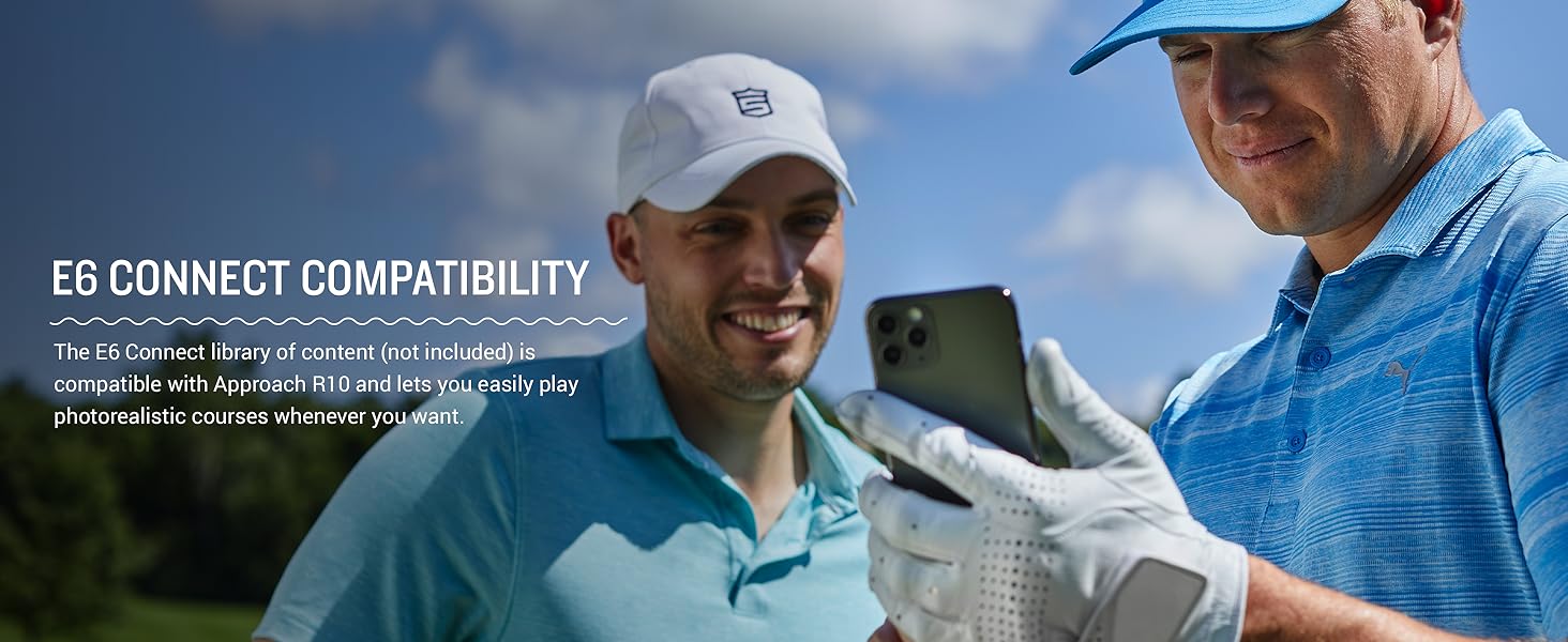 The portable golf launch monitor connects seamlessly with the Garmin watch.
