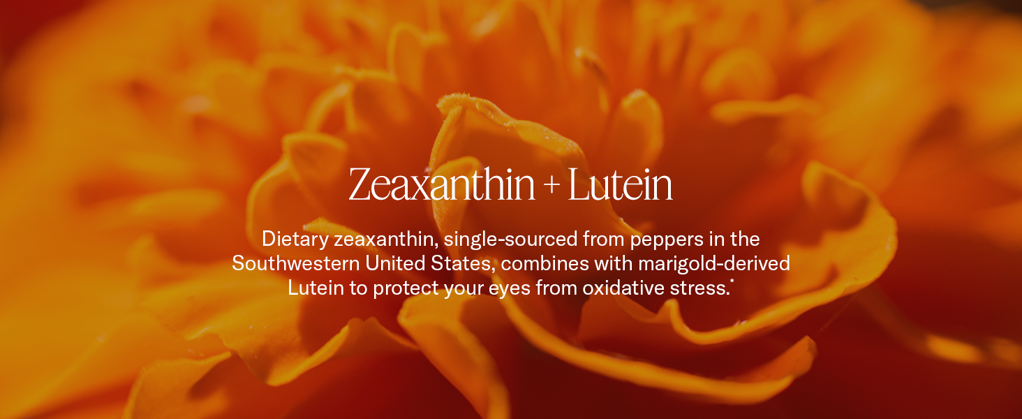 Dietary zeaxanthin combines with Lutein to protect for eyes from oxidative stress.