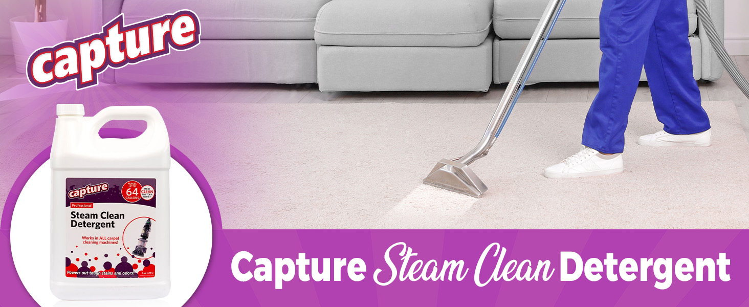 Capture Professional Steam Clean Detergent for All Machines Home, Car, Pet Carpet Cleaner Solution